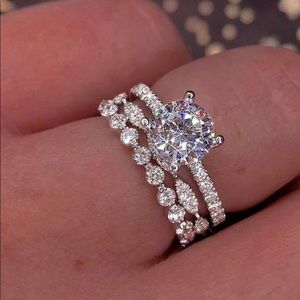 925 Sterling Silver/White Sapphire wedding set